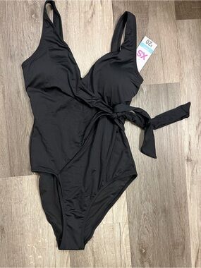 Primark Black Women’s One-Piece Swimsuit with Side Tie
